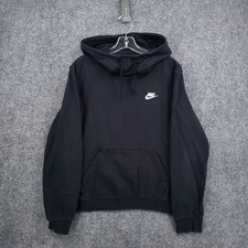 Nike Sportswear Club Fleece Funnel Neck Hoodie Womens M Medium Black