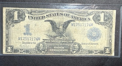 #ad 1899 $1 Silver Certificate Black Eagle Lincoln Grant Fr 236 Blue Seal VG F $189.99