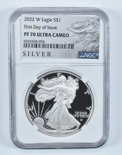2022-W American Silver Eagle FDOI PF70 UCAM NGC Silver Label *5643