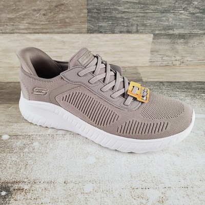 Skechers BOBS Squad Chaos Current Muse Womens Shoes Sz 8 Taupe Lace Up Sneakers