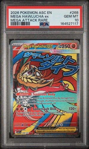 2026 Pokemon Ascended Heroes Mega Hawlucha Ex Mega Attack Rare PSA 10 #268
