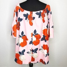 ASOS dress women 8 NEW pink red white rose floral off shoulder romantic feminine