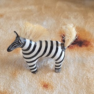 Vintage Ceramic Zebra Figurine- Signed by Lizo South African Artist