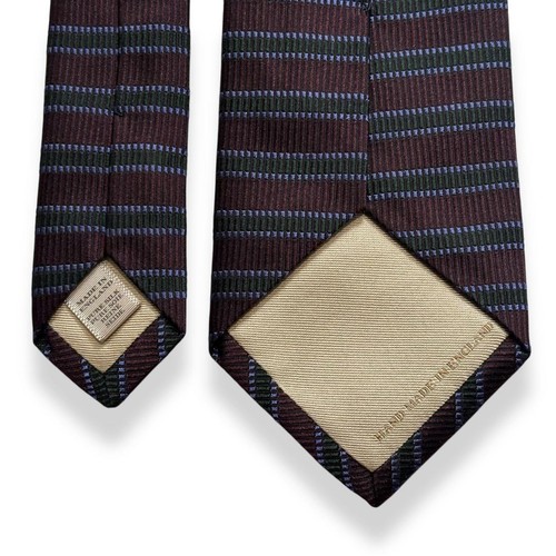 Burberry London Silk Jacquard Border Necktie Brown 3.6 inches Used - Picture 5 of 10