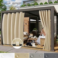 Extra Large Outdoor Curtains Waterproof Windproof Pergola Curtains Patio Drapes