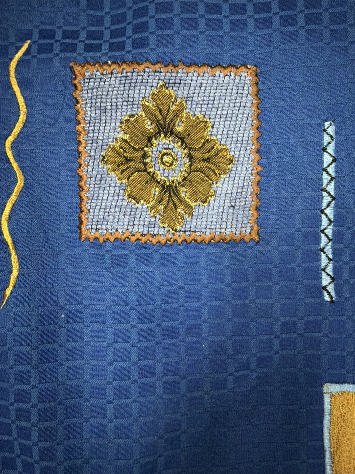 Embroidered Patchwork Jacket 2X Royal Blue Boho A… - image 15