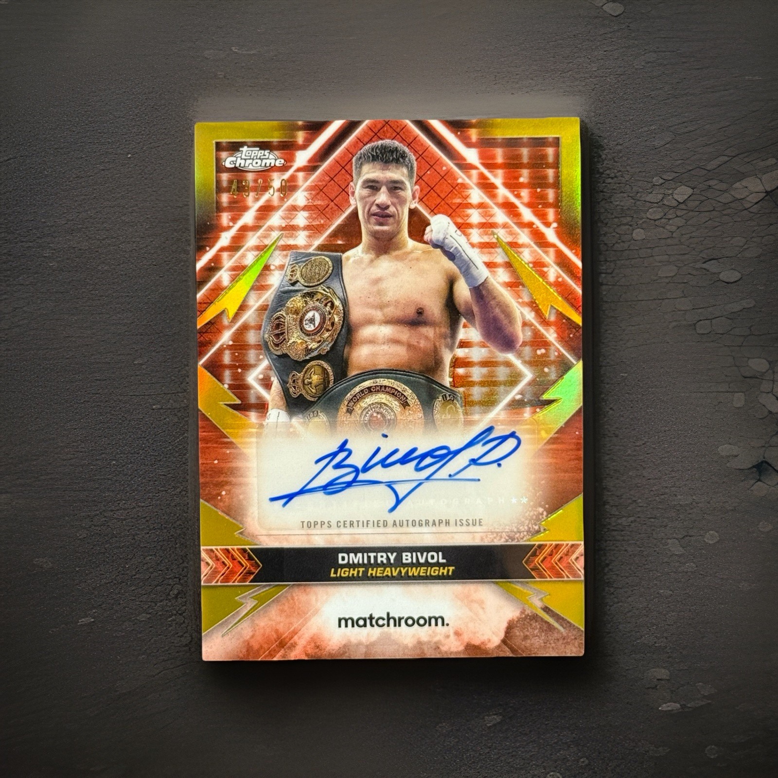 2024 Topps Chrome Boxing Dimitry Bivol Championship Auto Gold Refractor /50