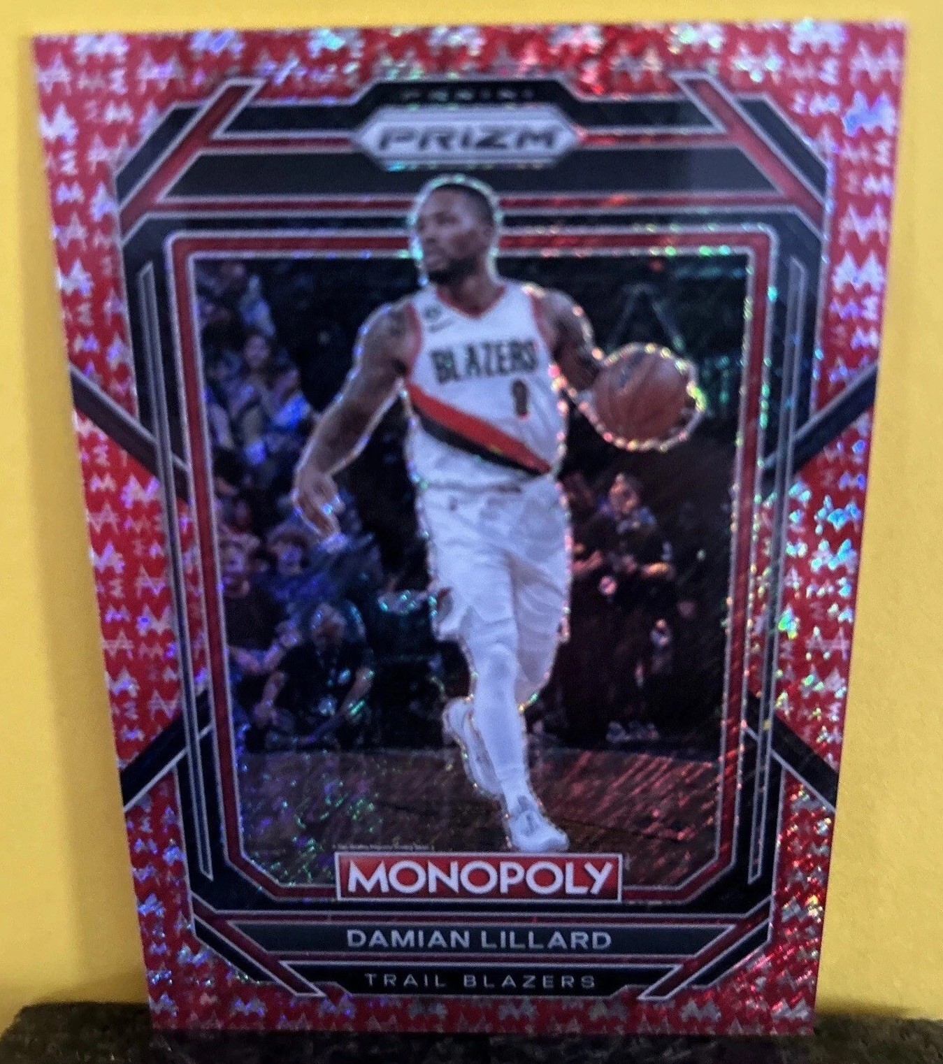 DAMIAN LILLARD 2022-23 Panini Prizm Monopoly Basketball Red Shimmer Money /100