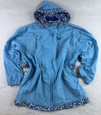 Nike Women s Blue Vintage Full Zip Windbreaker Sz M Hooded Y2K 90s