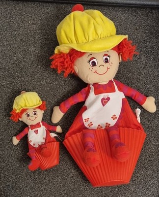 Vintage Ish Little Miss Muffin Cupcake Puppe x2 Stoff Stoff Spielzeug 52 cm & 23 cm 2011