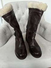 Celtic & Co Mid Calf Leather Boot Fur Lined 4 Uk