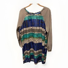 Almost Famous Shift Dress Geometric Pattern Women's Large