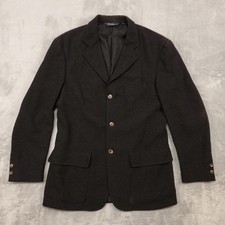 Polo Ralph Lauren Blazer Mens Medium Dark Gray Wool Herringbone Tweed Sport Coat