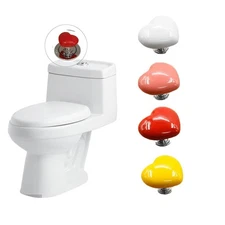 4 Pack Toilet Push Button Pusher Heart Shape Adhesive Press Extension Handle ...