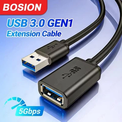 BOSION Cable de extensión USB extensión USB 2.0 y 3.0 A macho a hembra USB A