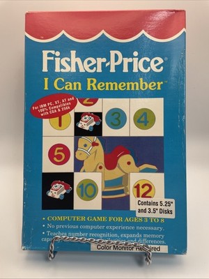 1988 Fisher Price I Can Remember IBM Commodore Box Manual and 5.25  Disk RARE