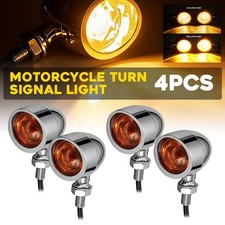 2Pair Motorcycle Mini LED Bullet Turn Signal Blinker Light Indicator Amber Lamp
