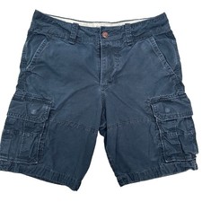 VTG Abercrombie Fitch Cargo Shorts Men's 31 Navy Blue Paratrooper Y2K Skater