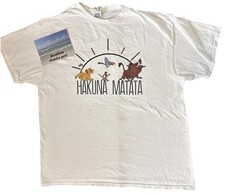 Disney Lion King Hakuna Matata 90  s XL Y2K Simba Pumbaa Timon Tee Cotton White