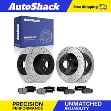 Front Rear Drilled Slotted Brake Rotor Premium Pad for 2007-2012 Lexus ES350