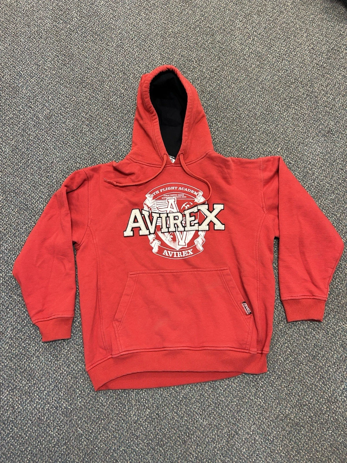 Vintage Avirex 75th Flight Academy Men's Pull Over Hoodie Size XL