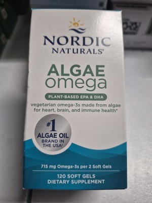 Nordic Naturals Algae Omega 715mg Supplement 120 Softgels exp 10/28 NEW