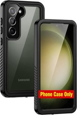 Black IP68 Waterproof Case for Samsung Galaxy S23, Built-in Screen Protector,