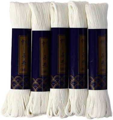 Sashiko Thread Thin 170m 5X1 Unbleached Cotton for Japanese Embroidery