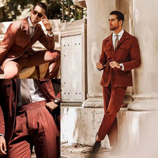 Fashion 2 Pieces Men Suits Denim Slim High Quality Men Suits Groom Tuxedos