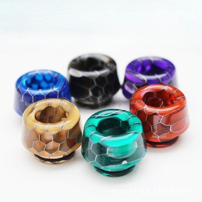 810er Drip Tip Aus Edelstahl & Epoxidharz | Snake Design Wide Bore Mundstück Für Vaporizer