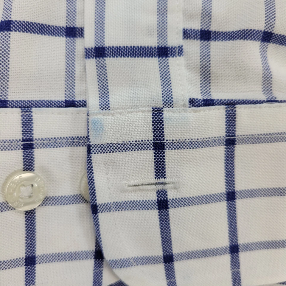 Brooks Brothers Dress Shirt Mens L Blue Geometric Regent Fit Button Down Supima - Image 4 of 4