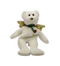 Vintage 2004 Ty Beanie Babies Gift The White Gold Wings Angel Bear Stuffed Toy