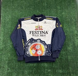 Maillot Cycliste Vintage – Festina Lotus Sibille – Taille XL (Homme, Manches Courtes)