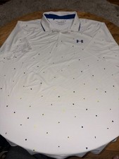 Under Armour The Iso-Chill Polo Shirt Mens XL White AOP Short Sleeve