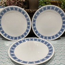 Vintage Royal Tuscan Wedgwood Fine Bone China, blue Charade, Salad Plates X 3 B2