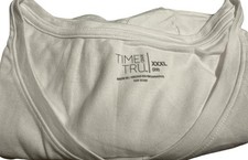 TIME AND TRU WHITE RELAXED FIT CORE V-NECK SHORT SLEEVE KNIT TEE SHIRT SZ 3XL 22