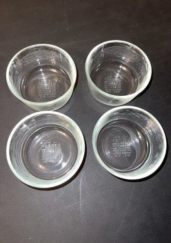 Pyrex #7202 Original  Clear 1 Cup 4pc Set Pre-Owned