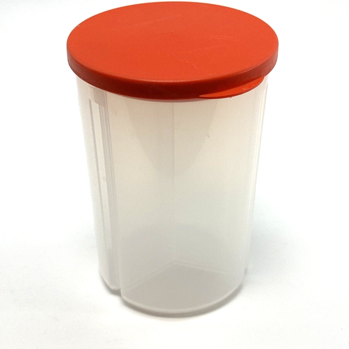 Tupperware 3-in-1 Divided Round Twist & Pour Canister Orange Lid