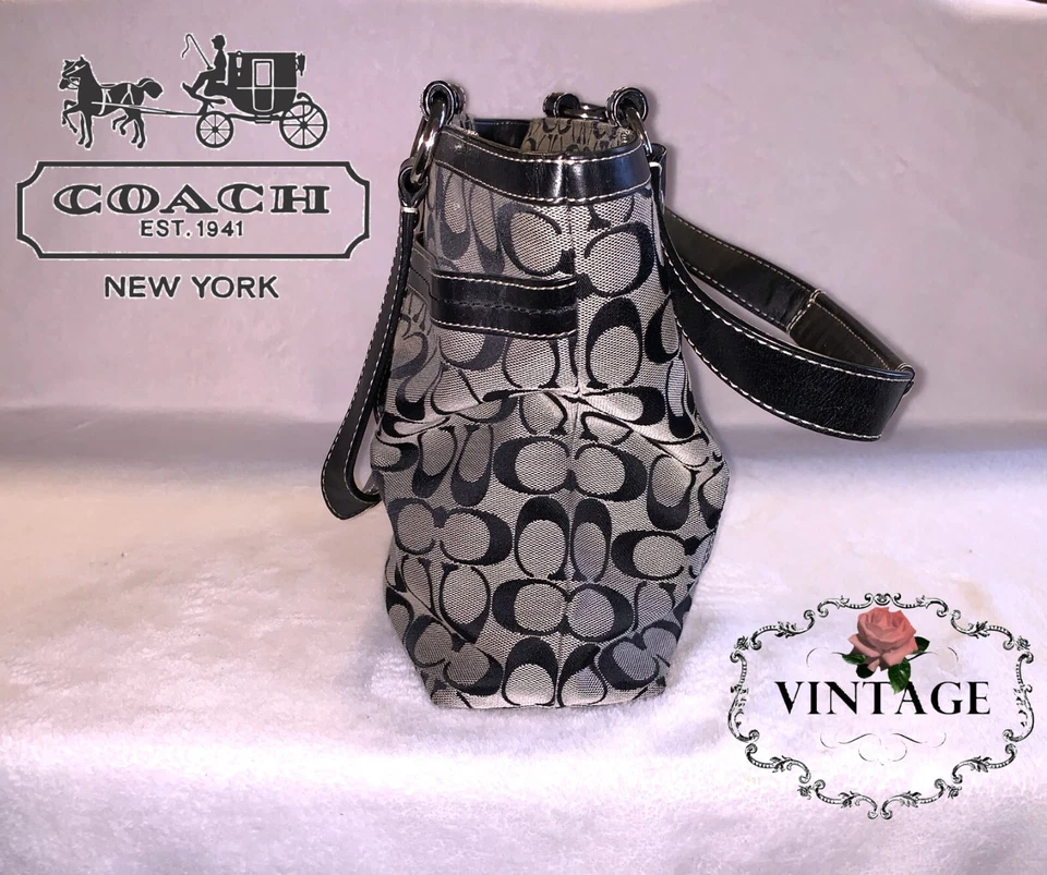 ВИНТАЖНЫЙ никогда не использовался новом состоянии тренер подпись ручная сумка с короткими ручками сумочки кожи джинсовой ткани - Изображение 4 из 4