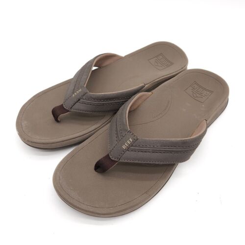 Reef (Mens 12) Thong Flip Flops Anatomic Contouring Cushioned Arch Support Brown