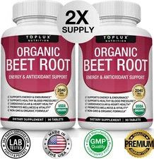 Beet Root Capsules 2040 Mg Organic Beetroot Powder Extract + Black Pepper