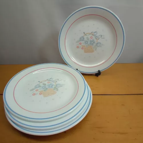 Corelle Country Cornflower 7 1/8" Salad / Desert Plates Set Of 4