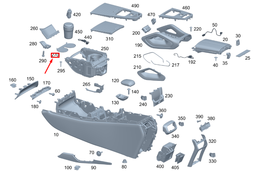 MERCEDES-BENZ GLE W167 Konsolenabdeckung vorne rechts A1676830600