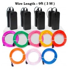 LED EL Wire Neon Glow String Strip Light Rope Controller Car Decor Christmas New