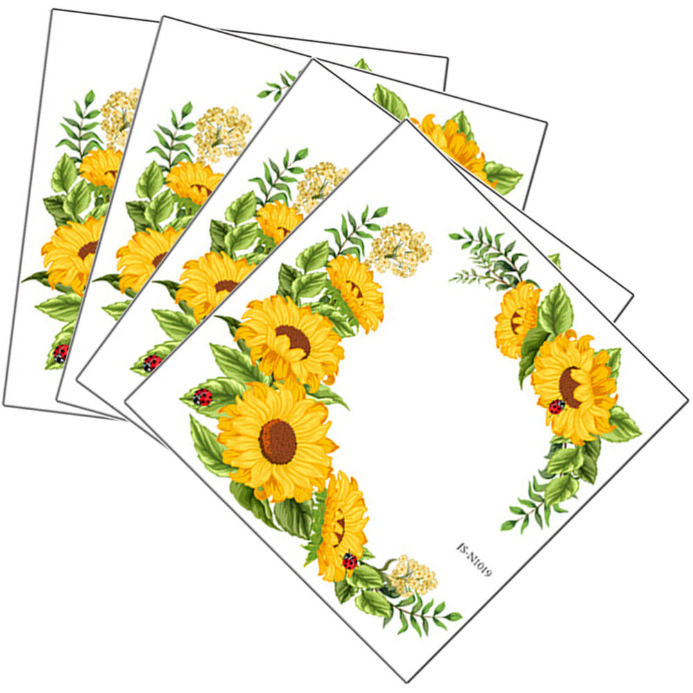 4 Pcs Wall Stickers Living Room Decorations Sunflower Sign Window eBay