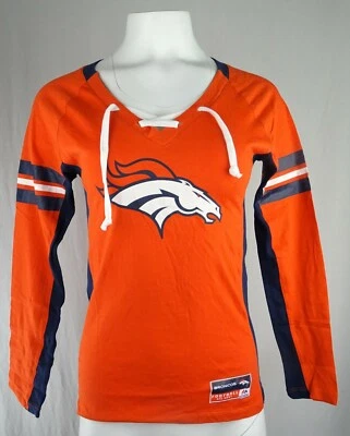 Denver Broncos NFL Majestic Women's Lace Up T-Shirt