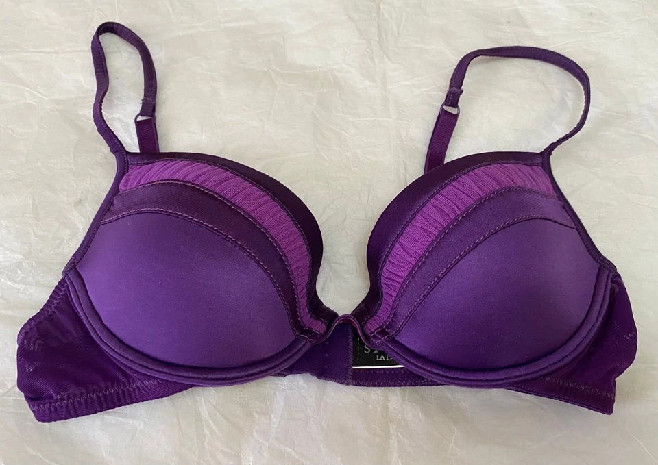 Sujetador push up Studio La Perla 32C púrpura bordado con aros Foto 2 de 4