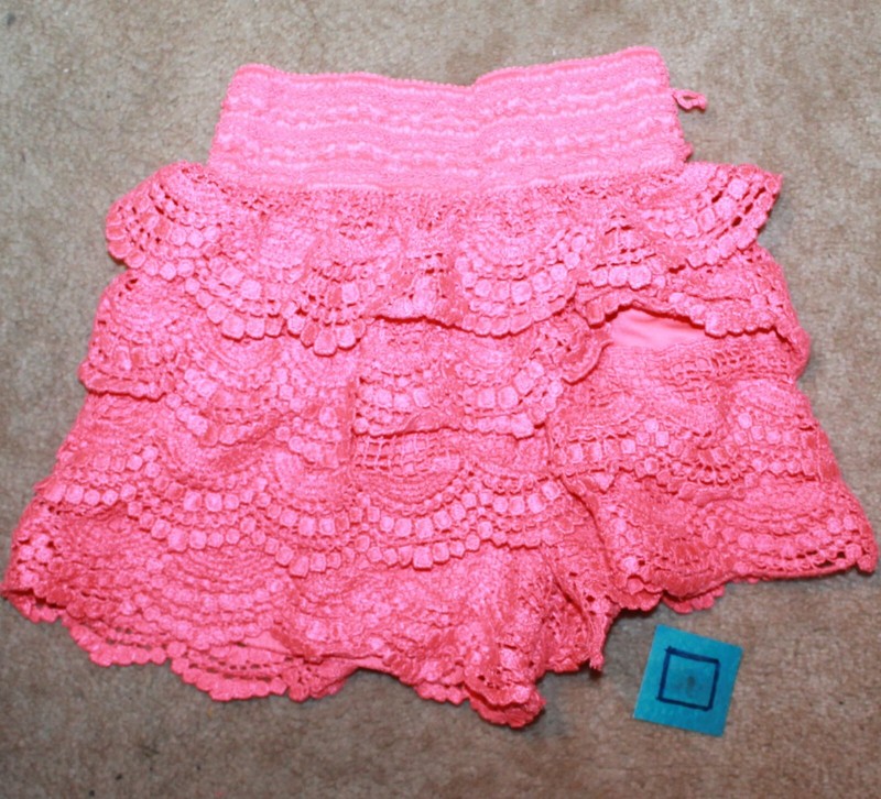 REWIND Girls' Small CROCHET SHORTS (pink w/ elastic waistband) EUC