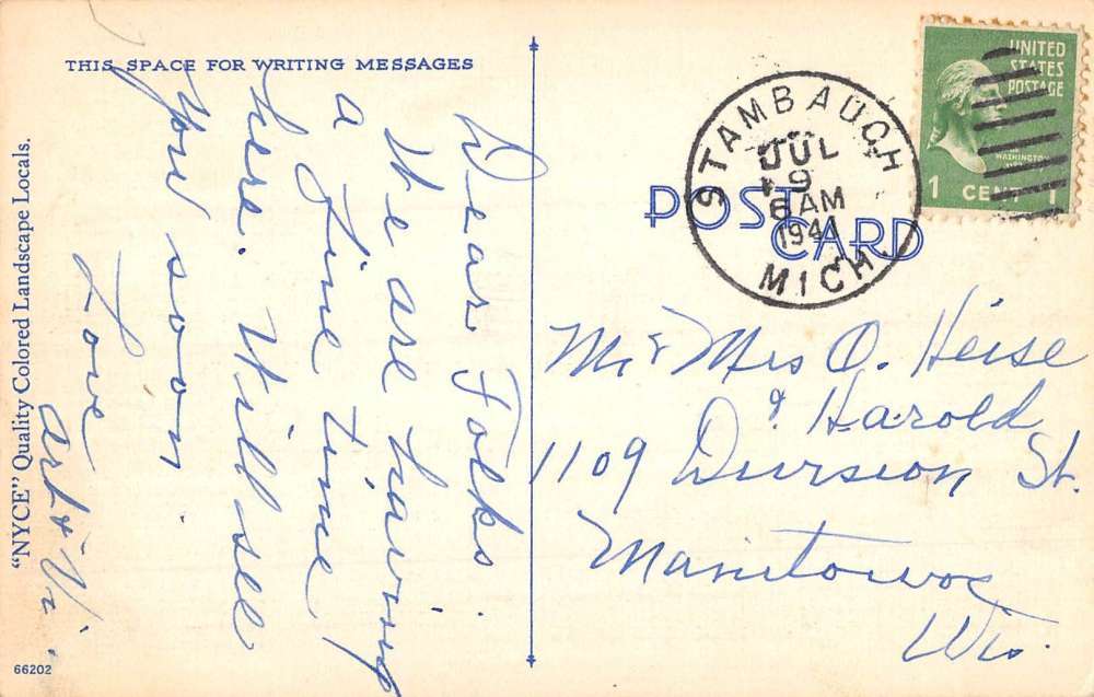 Stambaugh Michigan Sunset Waterfront Greeting Antique Postcard K83708