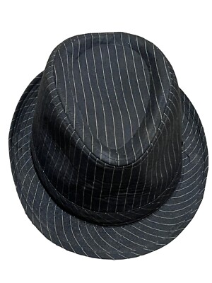 George Brand Women's Black and White Pin-Striped Hipster Fedora